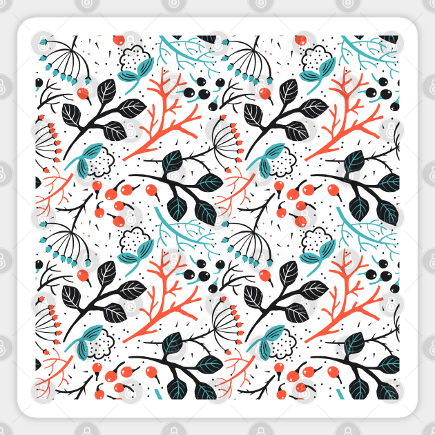 Floral Background Pattern Sticker by MarjanShop